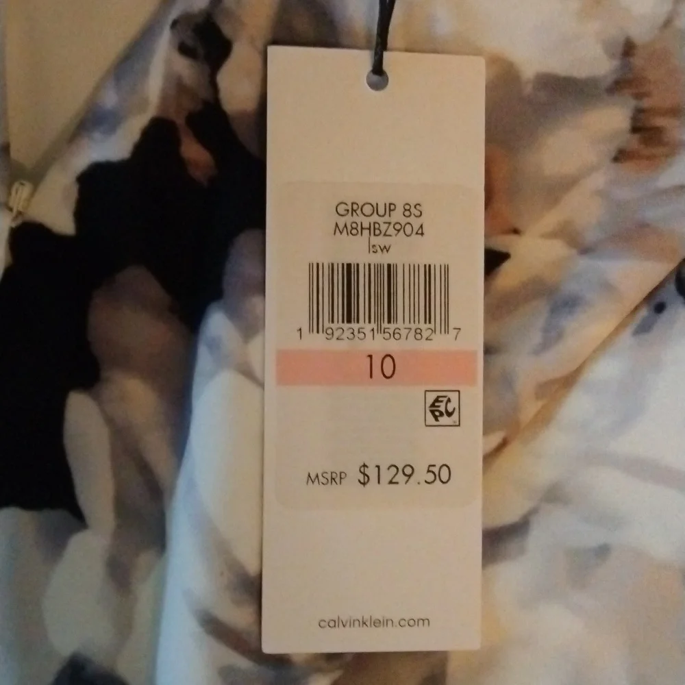 NWT Calvin Klein floral dress. Beautiful style and neutral colors for Fall. - Picture 9 of 15